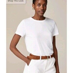 J.Crew Vintage Jersey Classic-Fit Crewneck T-shirt White BY359 Size L NWT